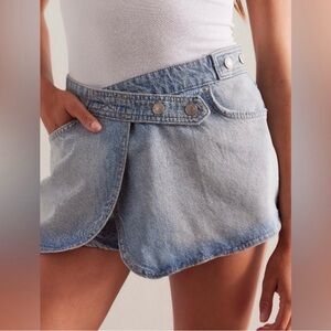 Free People Blue Denim Skort Maxine We The Free